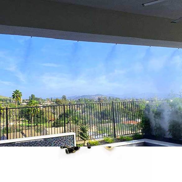 Misting system installed on residential patio