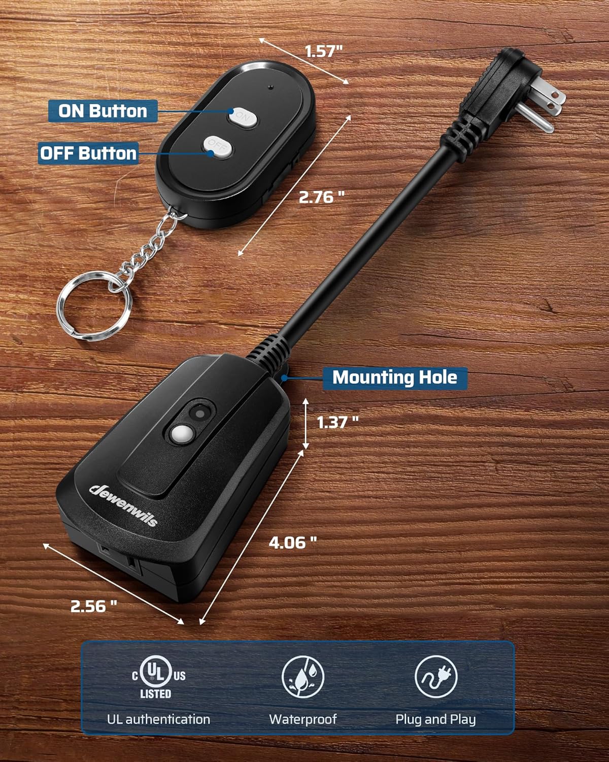 Handheld Wireless Remote Control, Black - Image 2
