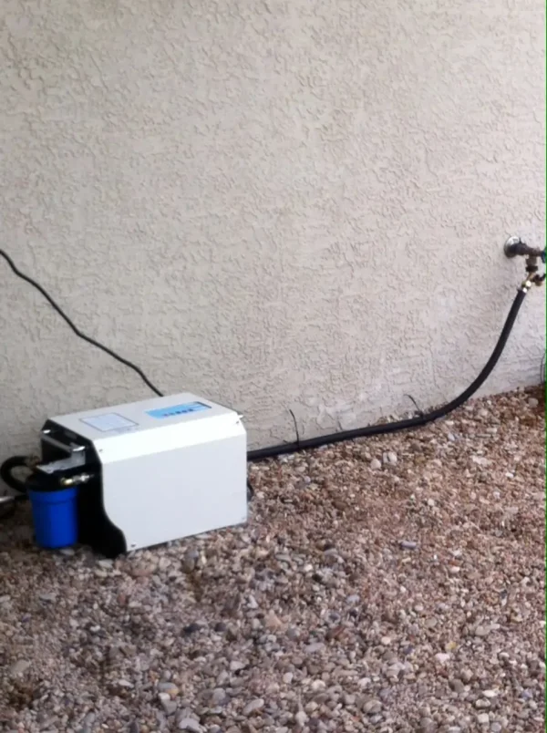 One 18 Inch Wall Mount Misting Fan Package w/ ProMist 35 Pump w/filter - Image 2