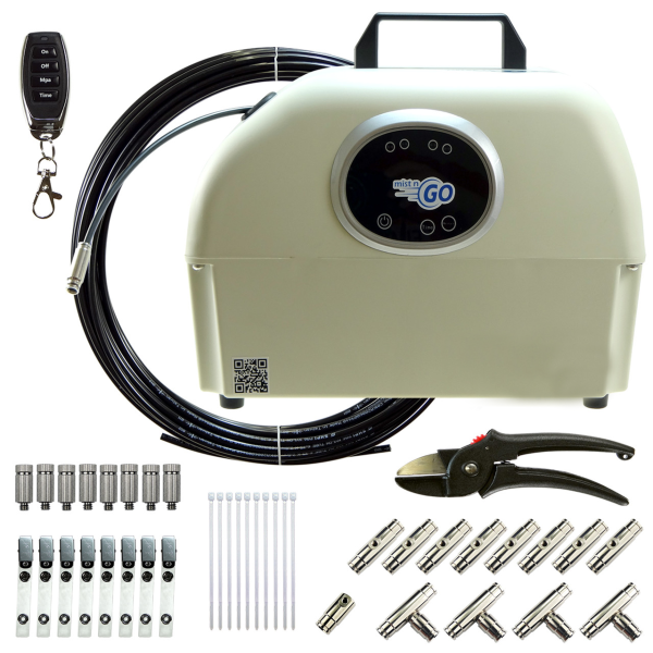 DIY Mist n Go Pump w/ 8 Nozzle Mist Line Kit and 18 Inch Outdoor Rated Fan Bundle - Image 2