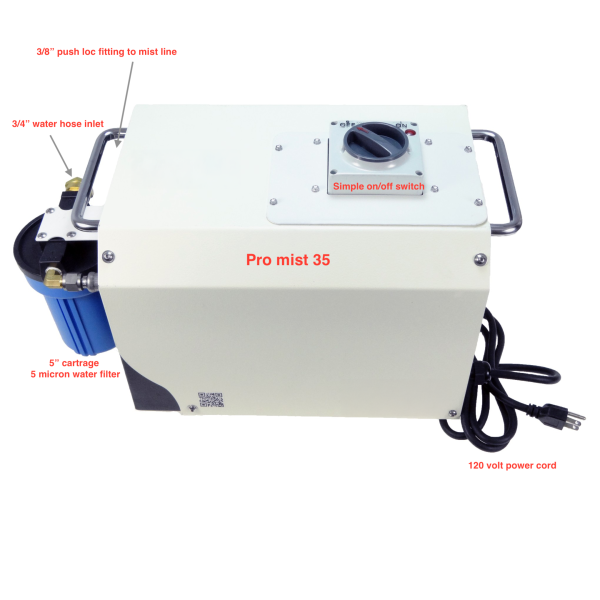 Pro Mist 35 High Pressure Enclosed Quiet Misting Pump - Image 2