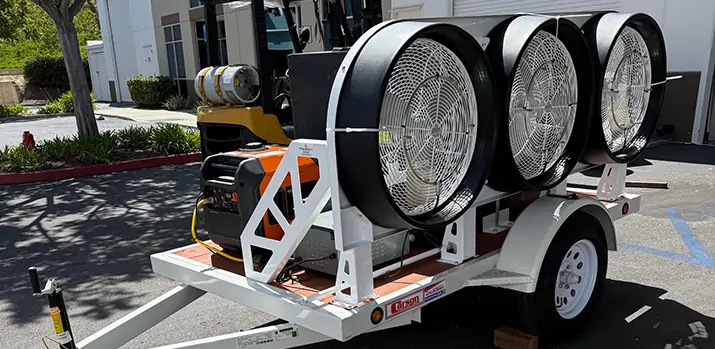 Misting systems trailers for construction sites