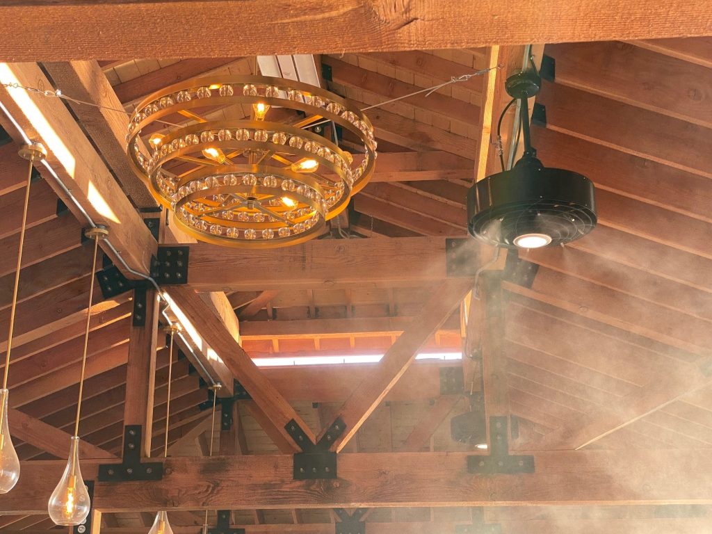 Misting fan installation