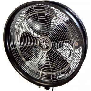 18" Shrouded Outdoor Wall Mount Oscillating Fan (Fan Only - No Misting Components)