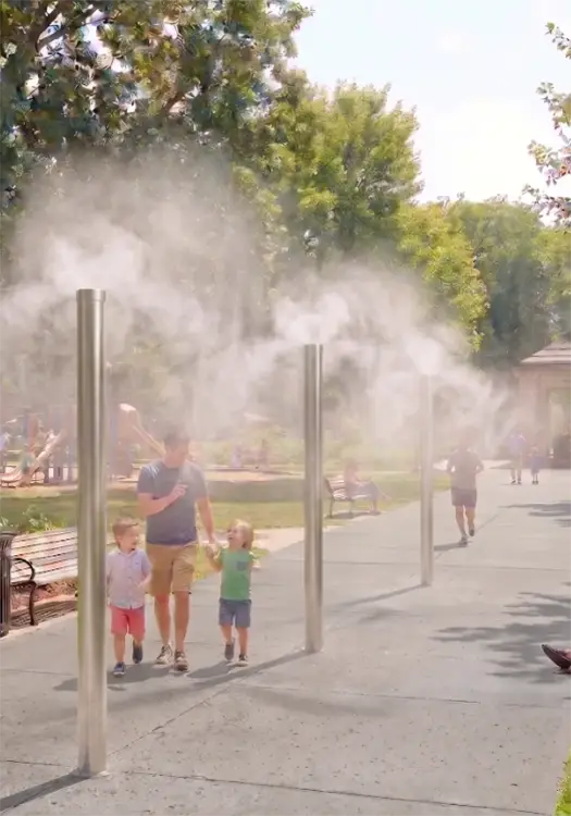 Misting tower installation from Advanced Misting Systems