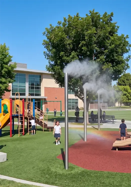 Misting tower installation from Advanced Misting Systems
